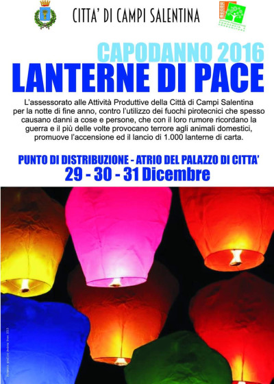 CAPODANNO 2016  LANTERNE DI PACE