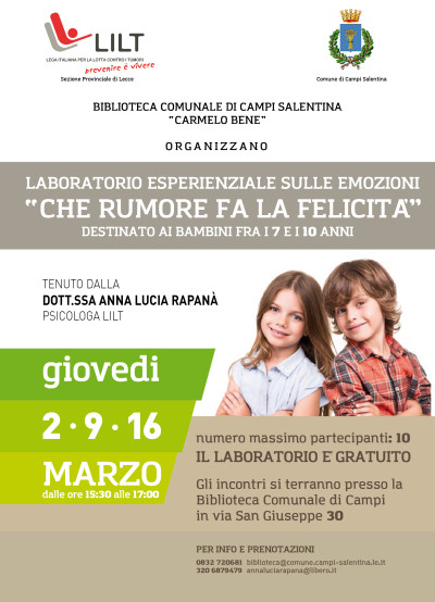 LABORATORIO ESPERIENZIALE SULLE EMOZIONI CHE RUMORE FA LA FELICITA'