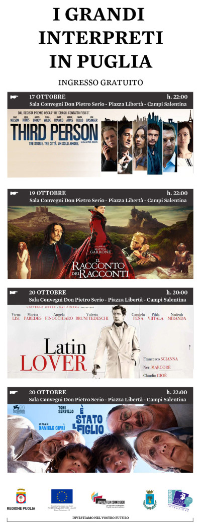 RASSEGNA CINEMATOGRAFICA 2015 DELLA FONDAZIONE APULIA FILM COMMISSION