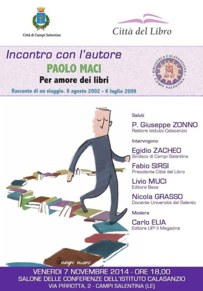 “Per amore dei libri – Racconto di un viaggio”. Il Sindaco ...