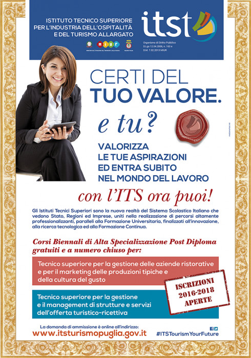 CORSI BIENNALI DI ALTA QUALITA' SPECIALIZZAZIONE POST DIPLOMA GRATUITI A NUMERO CHIUSO